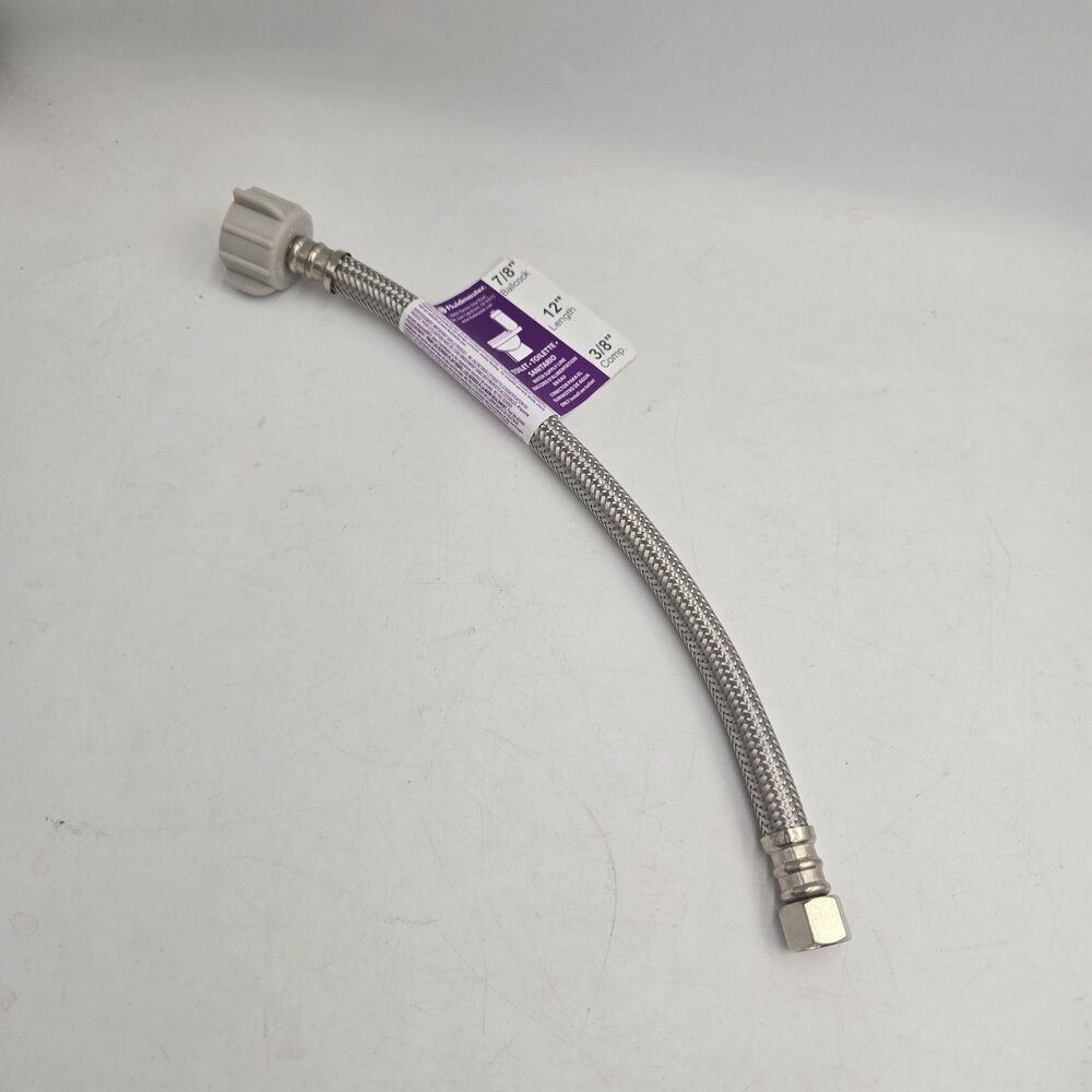 Kohler Fluidmaster B1T12 Toilet Water Supply Line 12" 7/8" Ballcock x 3/8" Comp